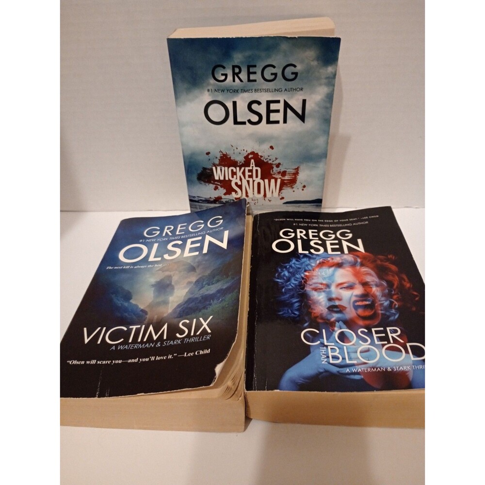 Gregg Olsen Lot Of 3 Christian and Suspense Novels Victim 6/Closer Blood/A Wicke